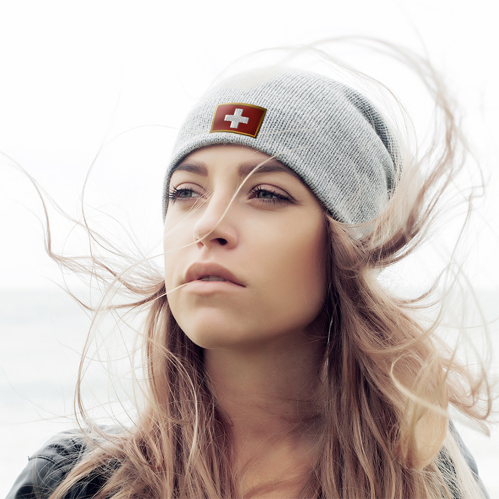 Slouchy Beanie for Men Swiss Embroidery Winter Hats Acrylic Women Skull